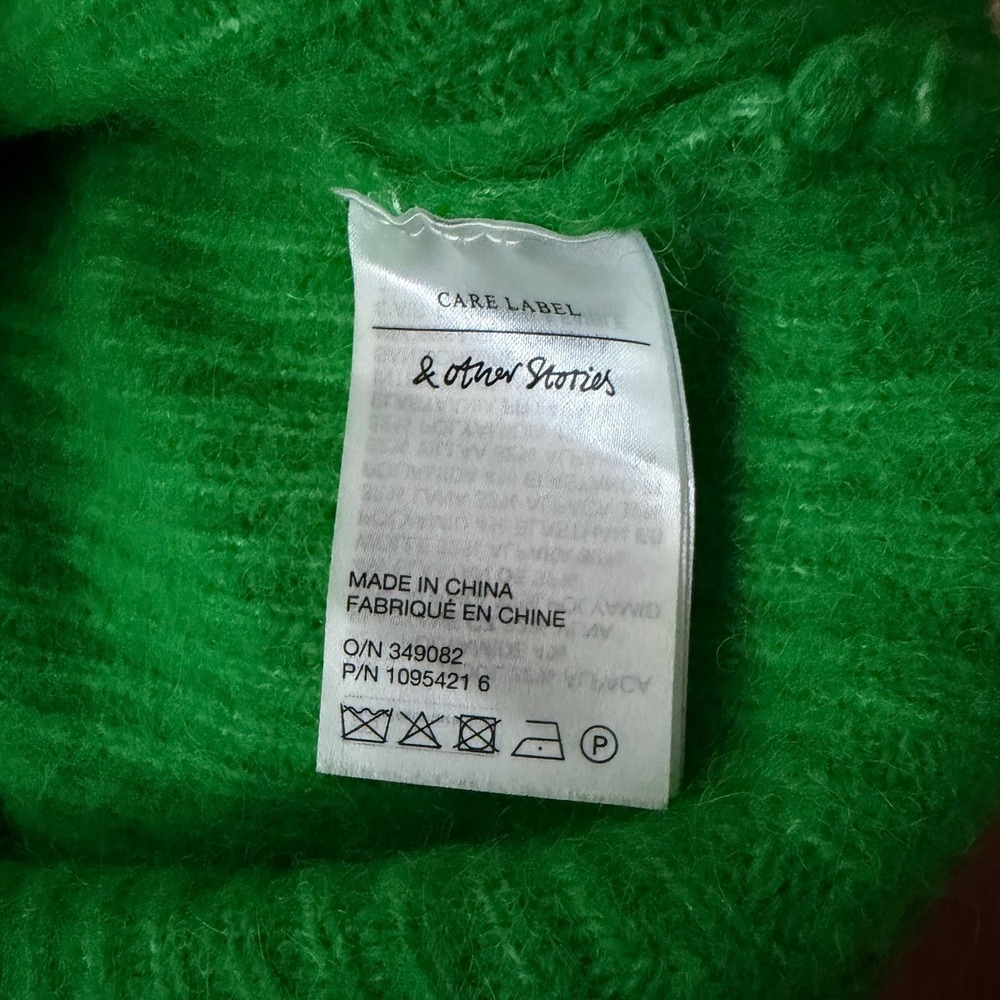 & Other Stories Stockholm Atelier Turtleneck Sweater Women XS Green Alpaca Wool - Picture 10 of 10